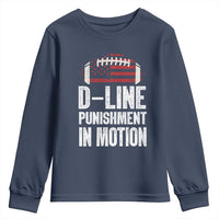 Football Defensive Lineman Youth Sweatshirt D Line Punishment In Motion American Flag - Wonder Print Shop