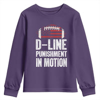 Football Defensive Lineman Youth Sweatshirt D Line Punishment In Motion American Flag - Wonder Print Shop