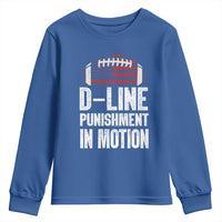 Football Defensive Lineman Youth Sweatshirt D Line Punishment In Motion American Flag - Wonder Print Shop