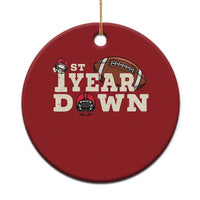 1st Year Down Football Christmas Ornament Touchdown One First Birthday Infant Baby Boy - Wonder Print Shop