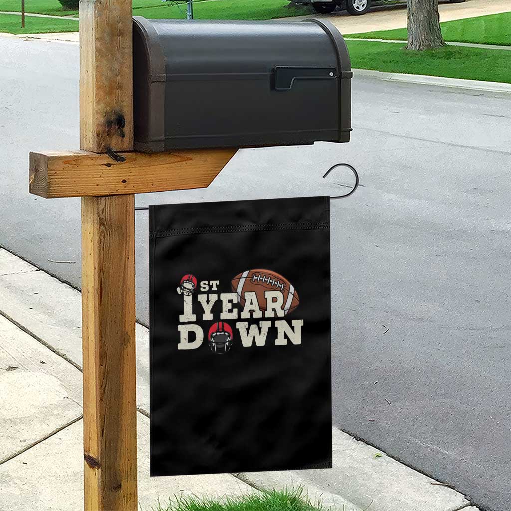 1st Year Down Football Garden Flag Touchdown One First Birthday Infant Baby Boy - Wonder Print Shop