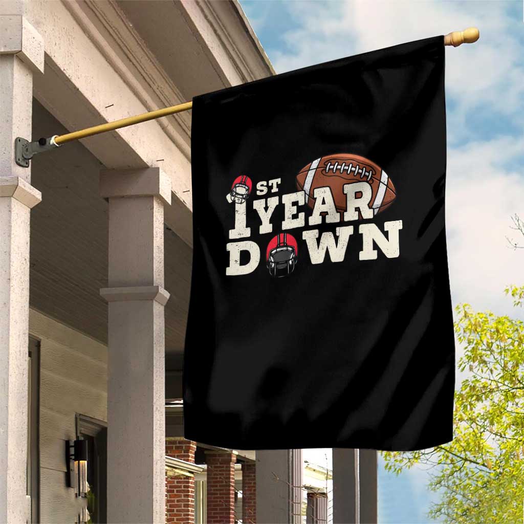 1st Year Down Football Garden Flag Touchdown One First Birthday Infant Baby Boy - Wonder Print Shop