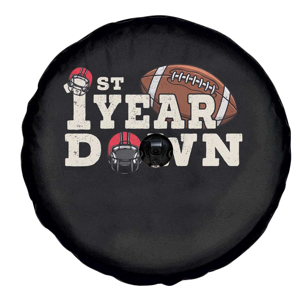 1st Year Down Football Spare Tire Cover Touchdown One First Birthday Infant Baby Boy - Wonder Print Shop