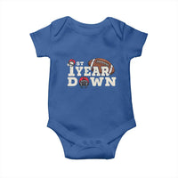 1st Year Down Football Baby Onesie Touchdown One First Birthday Infant Baby Boy - Wonder Print Shop