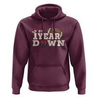 1st Year Down Football Hoodie Touchdown One First Birthday Infant Baby Boy - Wonder Print Shop