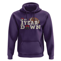 1st Year Down Football Hoodie Touchdown One First Birthday Infant Baby Boy - Wonder Print Shop