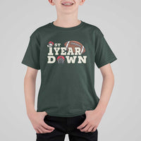 1st Year Down Football T Shirt For Kid Touchdown One First Birthday Infant Baby Boy - Wonder Print Shop