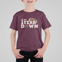 1st Year Down Football T Shirt For Kid Touchdown One First Birthday Infant Baby Boy - Wonder Print Shop