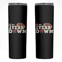 1st Year Down Football Skinny Tumbler Touchdown One First Birthday Infant Baby Boy - Wonder Print Shop
