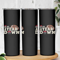 1st Year Down Football Skinny Tumbler Touchdown One First Birthday Infant Baby Boy - Wonder Print Shop