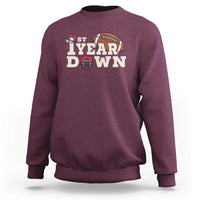 1st Year Down Football Sweatshirt Touchdown One First Birthday Infant Baby Boy - Wonder Print Shop