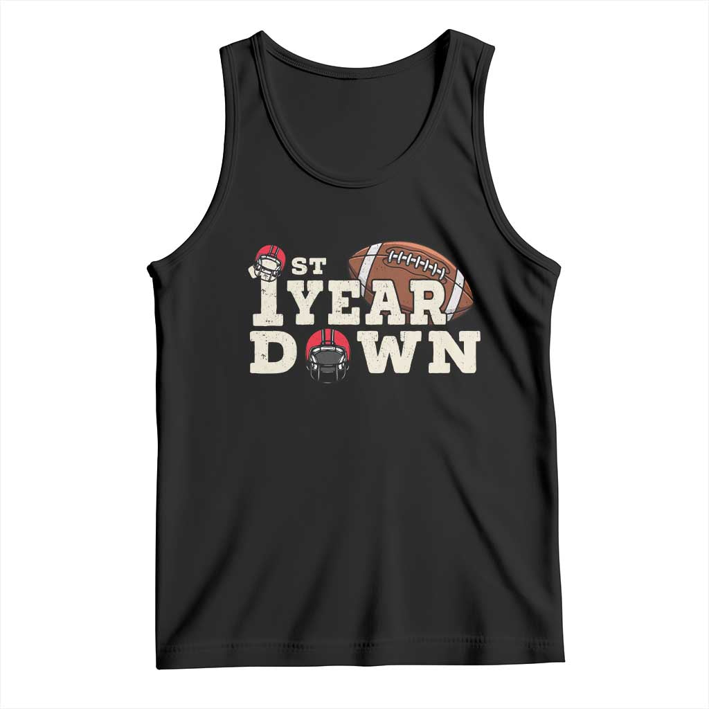 1st Year Down Football Tank Top Touchdown One First Birthday Infant Baby Boy - Wonder Print Shop