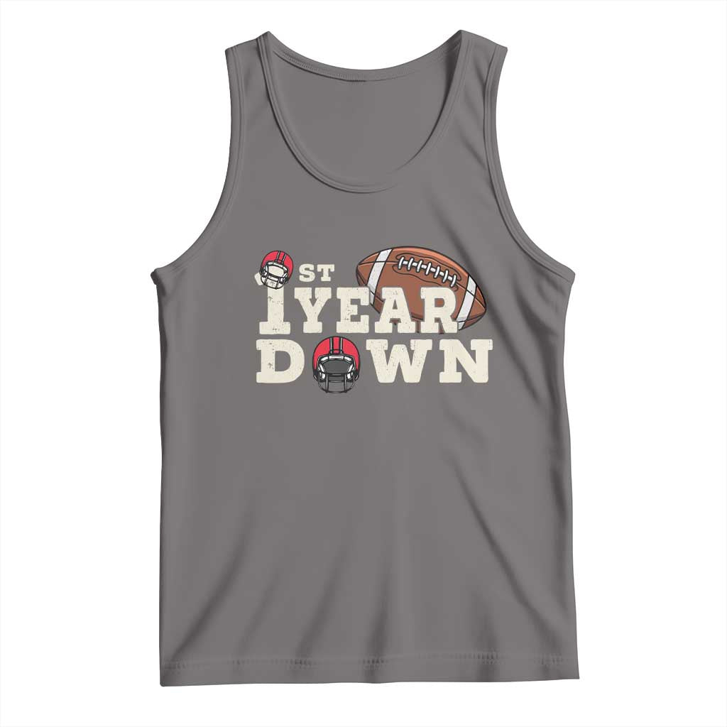 1st Year Down Football Tank Top Touchdown One First Birthday Infant Baby Boy - Wonder Print Shop