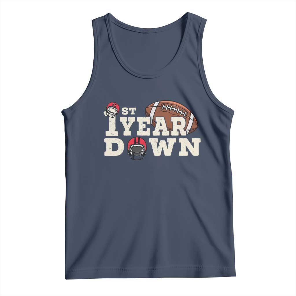 1st Year Down Football Tank Top Touchdown One First Birthday Infant Baby Boy - Wonder Print Shop