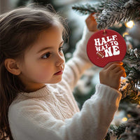 Half Way To One Christmas Ornament 1/2 Birthday Baby Boy Football - Wonder Print Shop