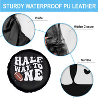 Half Way To One Spare Tire Cover 1/2 Birthday Baby Boy Football - Wonder Print Shop