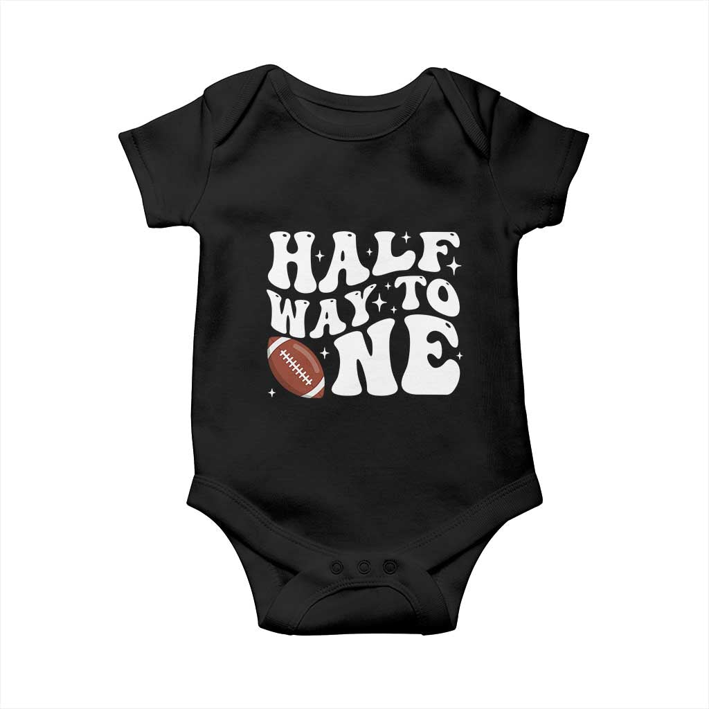 Half Way To One Baby Onesie 1/2 Birthday Baby Boy Football - Wonder Print Shop