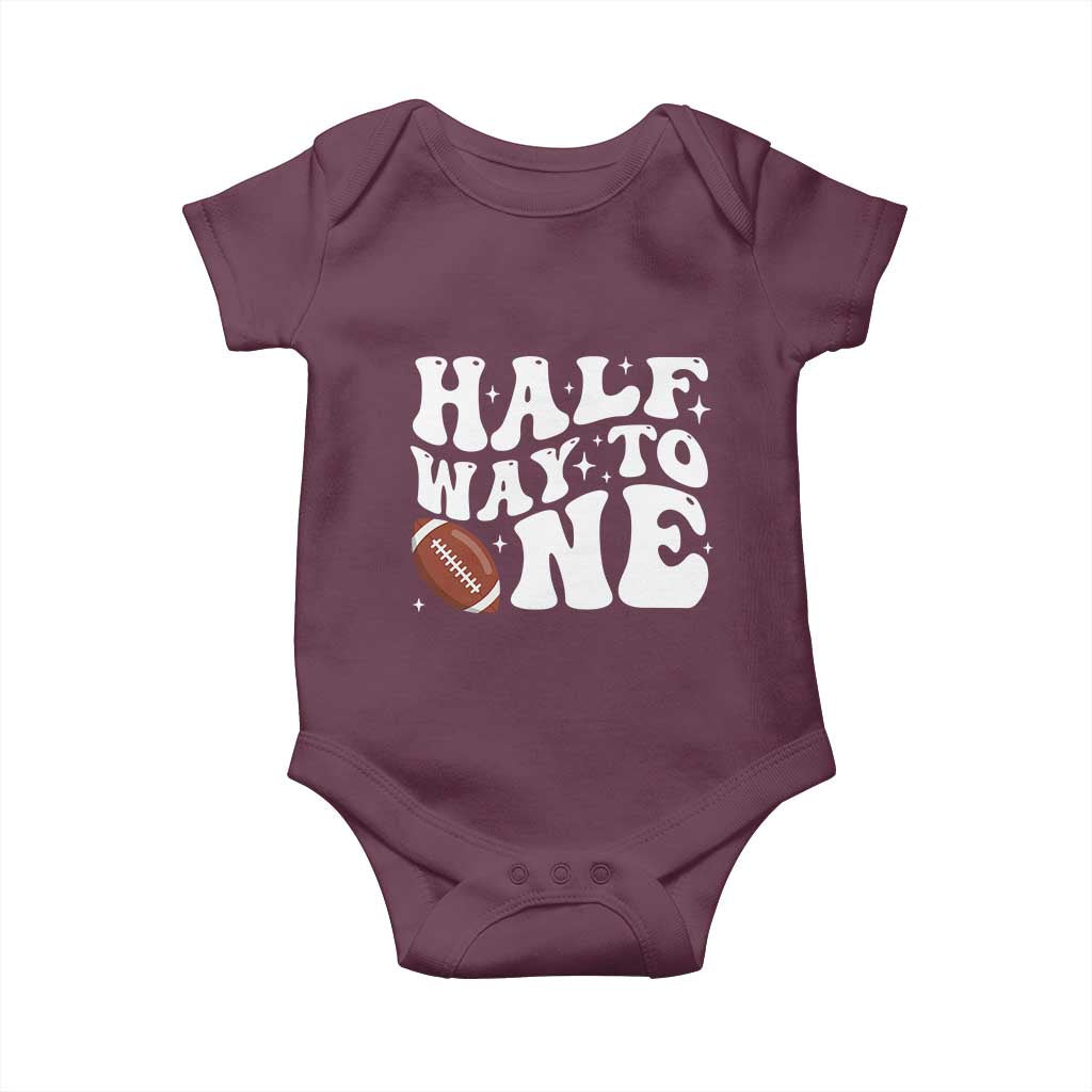 Half Way To One Baby Onesie 1/2 Birthday Baby Boy Football - Wonder Print Shop