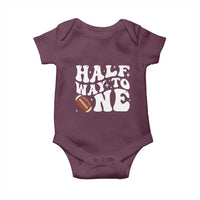 Half Way To One Baby Onesie 1/2 Birthday Baby Boy Football - Wonder Print Shop