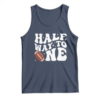 Half Way To One Tank Top 1/2 Birthday Baby Boy Football - Wonder Print Shop