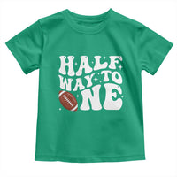 Half Way To One Toddler T Shirt 1/2 Birthday Baby Boy Football - Wonder Print Shop
