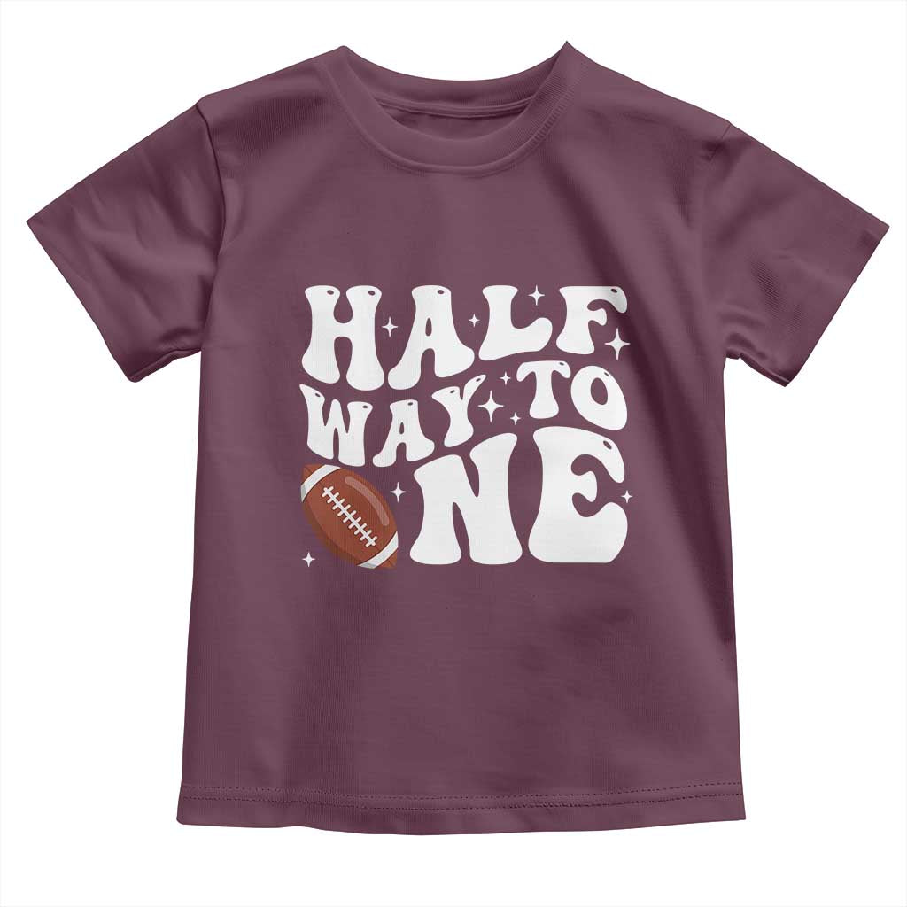 Half Way To One Toddler T Shirt 1/2 Birthday Baby Boy Football - Wonder Print Shop