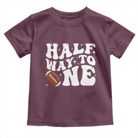 Half Way To One Toddler T Shirt 1/2 Birthday Baby Boy Football - Wonder Print Shop