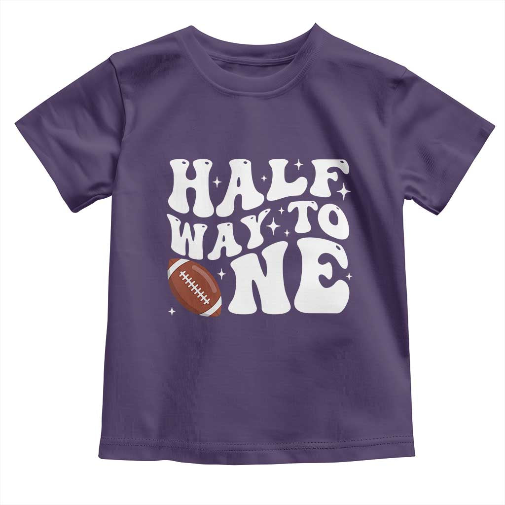 Half Way To One Toddler T Shirt 1/2 Birthday Baby Boy Football - Wonder Print Shop
