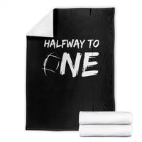 HalfWay To One Throw Blanket Baby Boy 1/2 Birthday Outfits Football - Wonder Print Shop