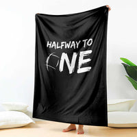 HalfWay To One Throw Blanket Baby Boy 1/2 Birthday Outfits Football - Wonder Print Shop