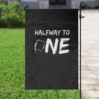 HalfWay To One Garden Flag Baby Boy 1/2 Birthday Outfits Football - Wonder Print Shop