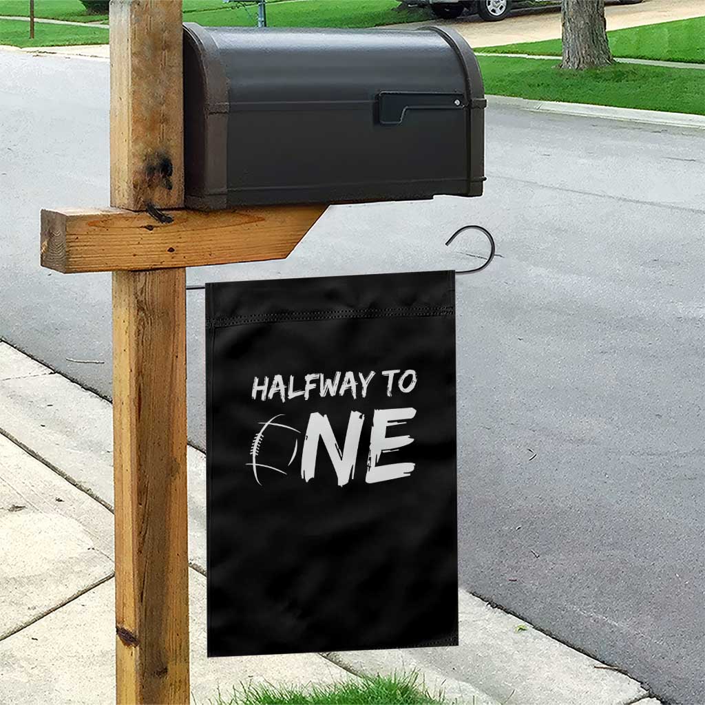 HalfWay To One Garden Flag Baby Boy 1/2 Birthday Outfits Football - Wonder Print Shop