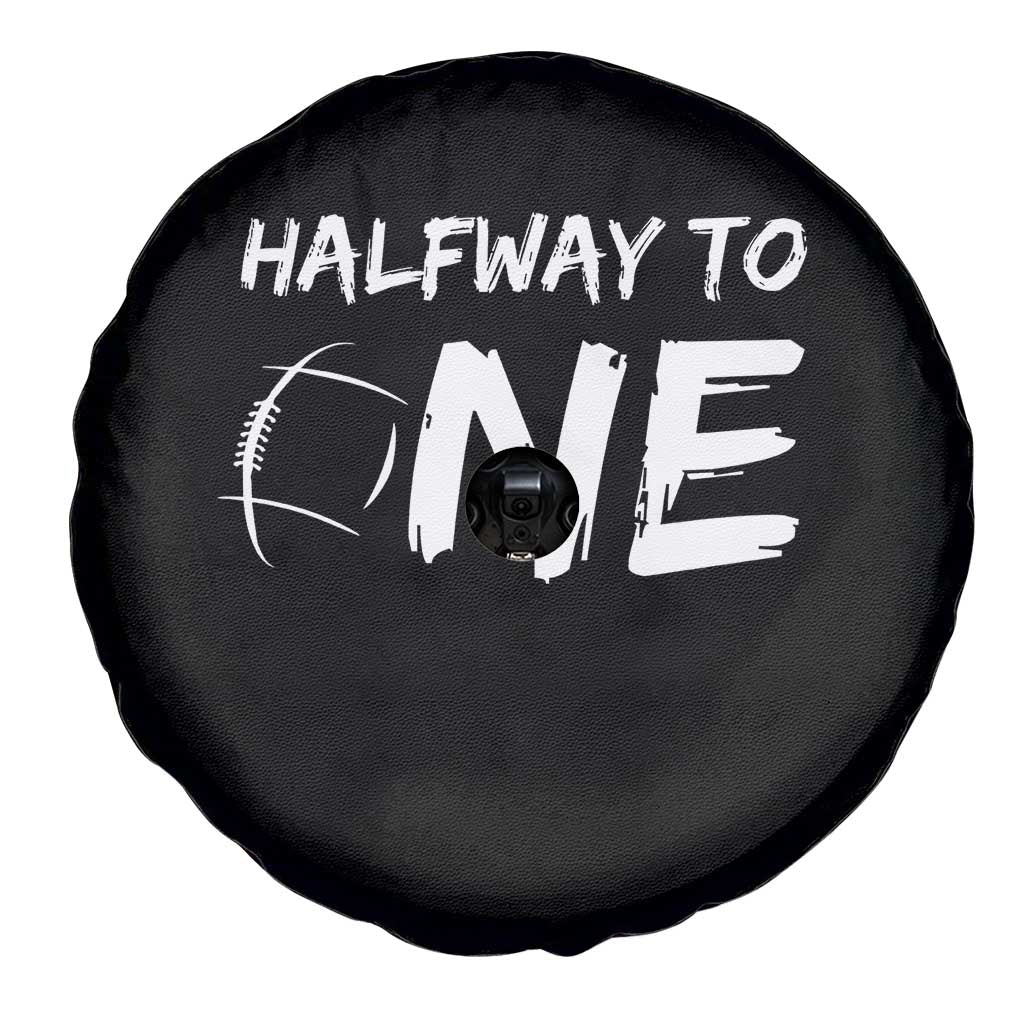 HalfWay To One Spare Tire Cover Baby Boy 1/2 Birthday Outfits Football - Wonder Print Shop
