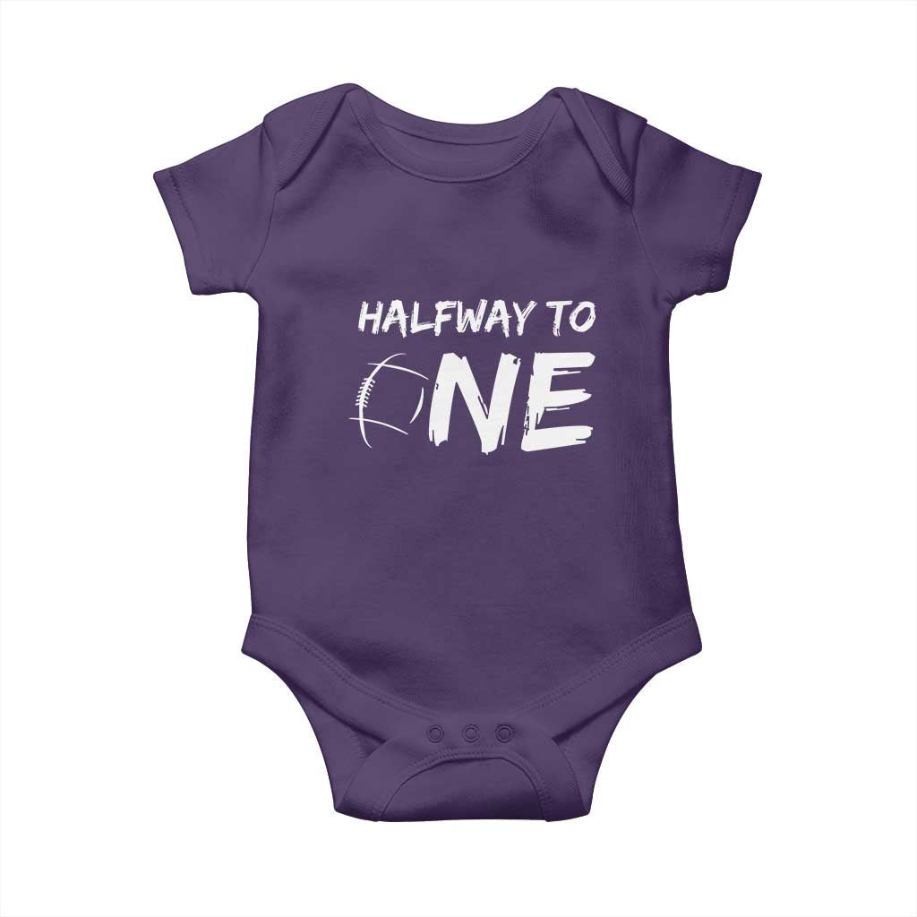 HalfWay To One Baby Onesie Baby Boy 1/2 Birthday Outfits Football - Wonder Print Shop
