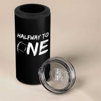 HalfWay To One 4 in 1 Can Cooler Tumbler Baby Boy 1/2 Birthday Outfits Football - Wonder Print Shop