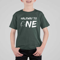 HalfWay To One T Shirt For Kid Baby Boy 1/2 Birthday Outfits Football - Wonder Print Shop