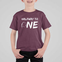 HalfWay To One T Shirt For Kid Baby Boy 1/2 Birthday Outfits Football - Wonder Print Shop