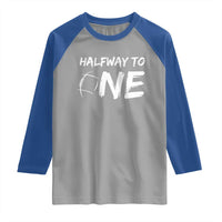 HalfWay To One Raglan Shirt Baby Boy 1/2 Birthday Outfits Football - Wonder Print Shop