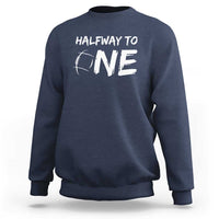 HalfWay To One Sweatshirt Baby Boy 1/2 Birthday Outfits Football - Wonder Print Shop