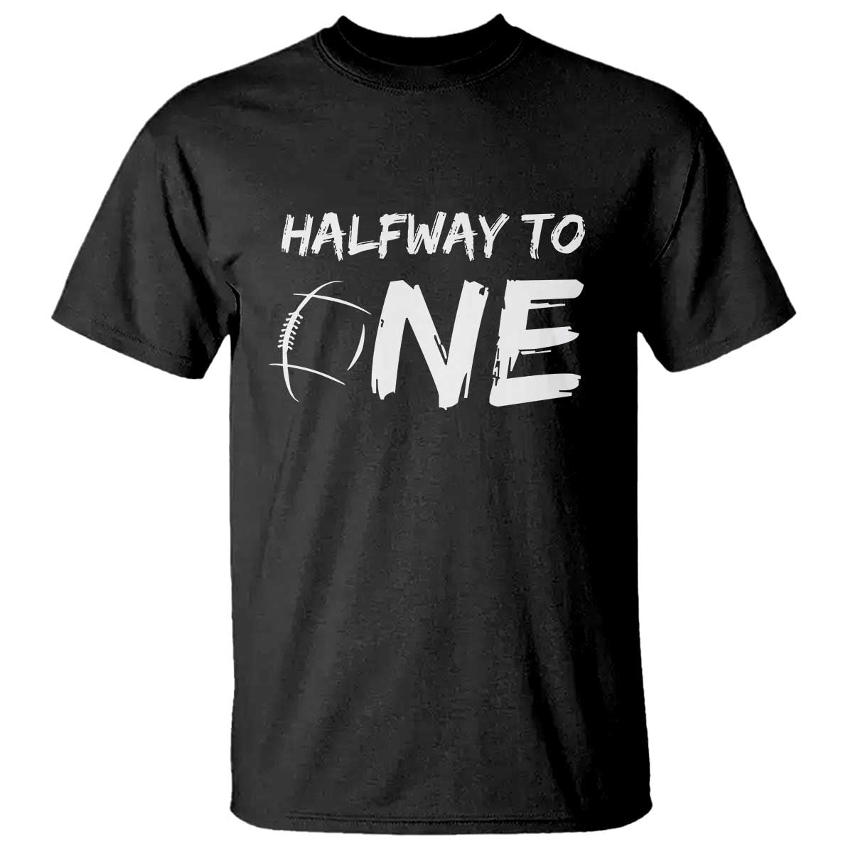 HalfWay To One T Shirt Baby Boy 1/2 Birthday Outfits Football - Wonder Print Shop