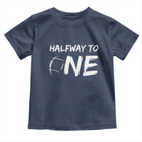 HalfWay To One Toddler T Shirt Baby Boy 1/2 Birthday Outfits Football - Wonder Print Shop
