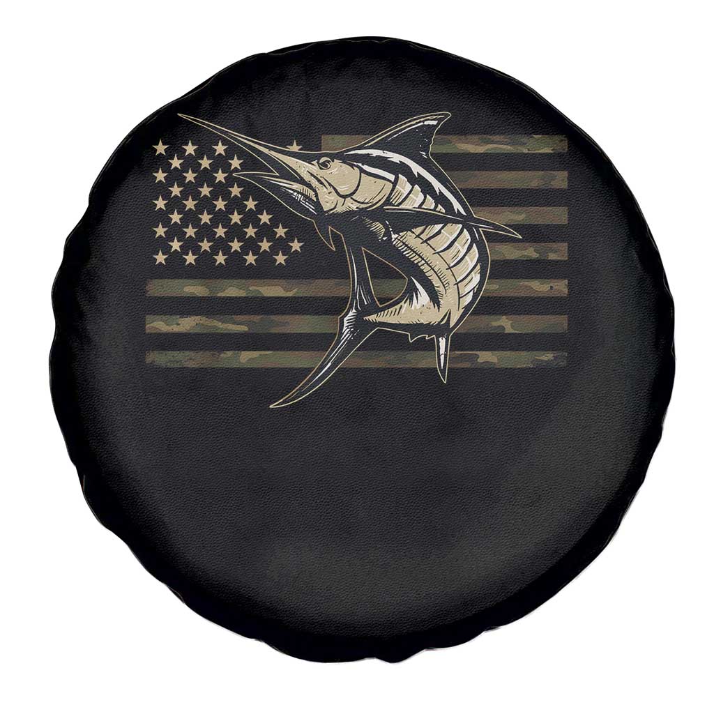 Fishing Camouflage US Flag Spare Tire Cover Swordfish Fish Fisherman Camo - Wonder Print Shop