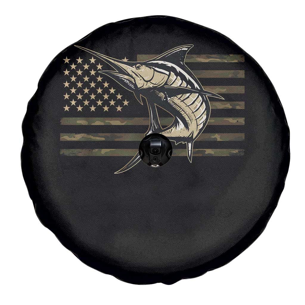 Fishing Camouflage US Flag Spare Tire Cover Swordfish Fish Fisherman Camo - Wonder Print Shop