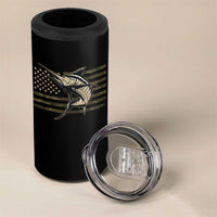 Fishing Camouflage US Flag 4 in 1 Can Cooler Tumbler Swordfish Fish Fisherman Camo - Wonder Print Shop