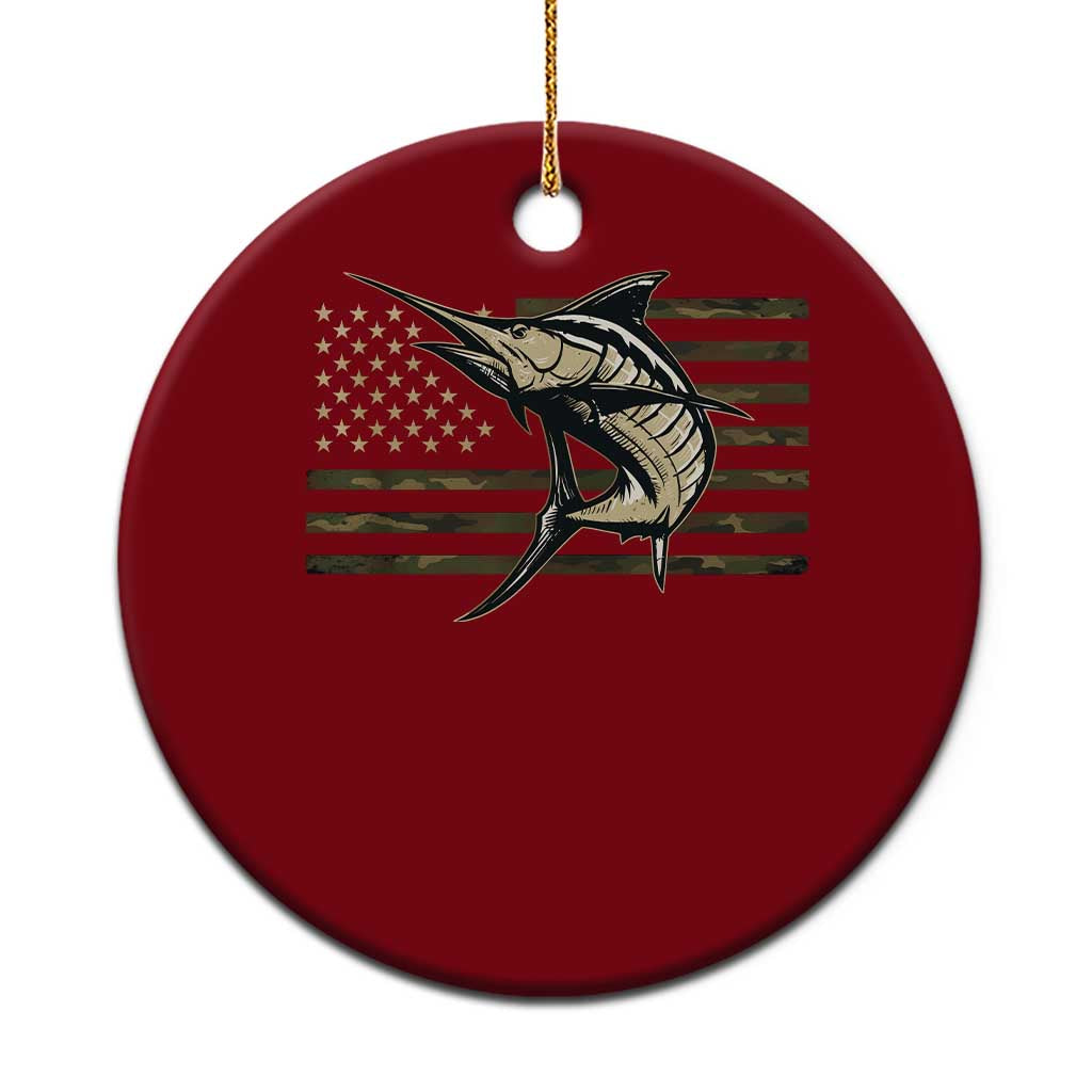Fishing Camouflage US Flag Ceramic Ornament Swordfish Fish Fisherman Camo - Wonder Print Shop