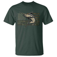 Fishing Camouflage US Flag T Shirt Swordfish Fish Fisherman Camo - Wonder Print Shop