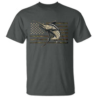 Fishing Camouflage US Flag T Shirt Swordfish Fish Fisherman Camo - Wonder Print Shop