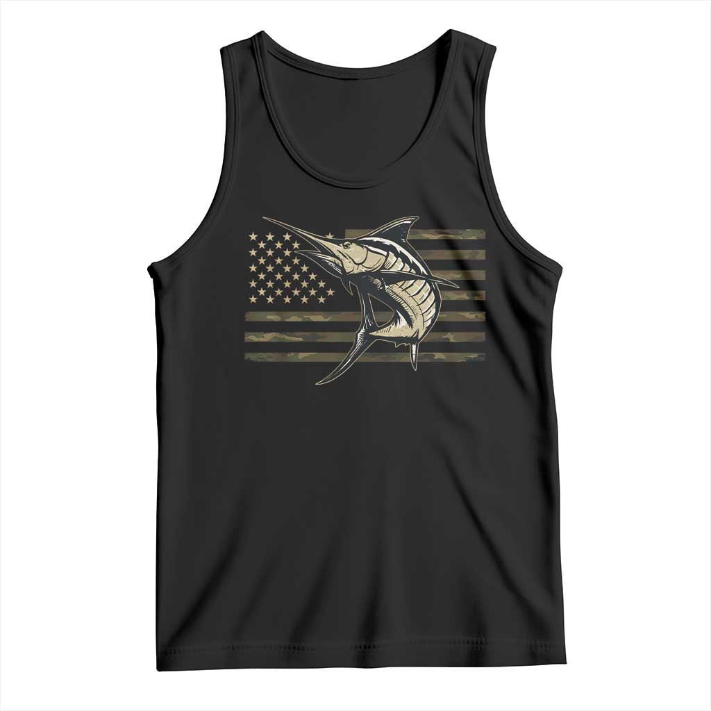 Fishing Camouflage US Flag Tank Top Swordfish Fish Fisherman Camo - Wonder Print Shop