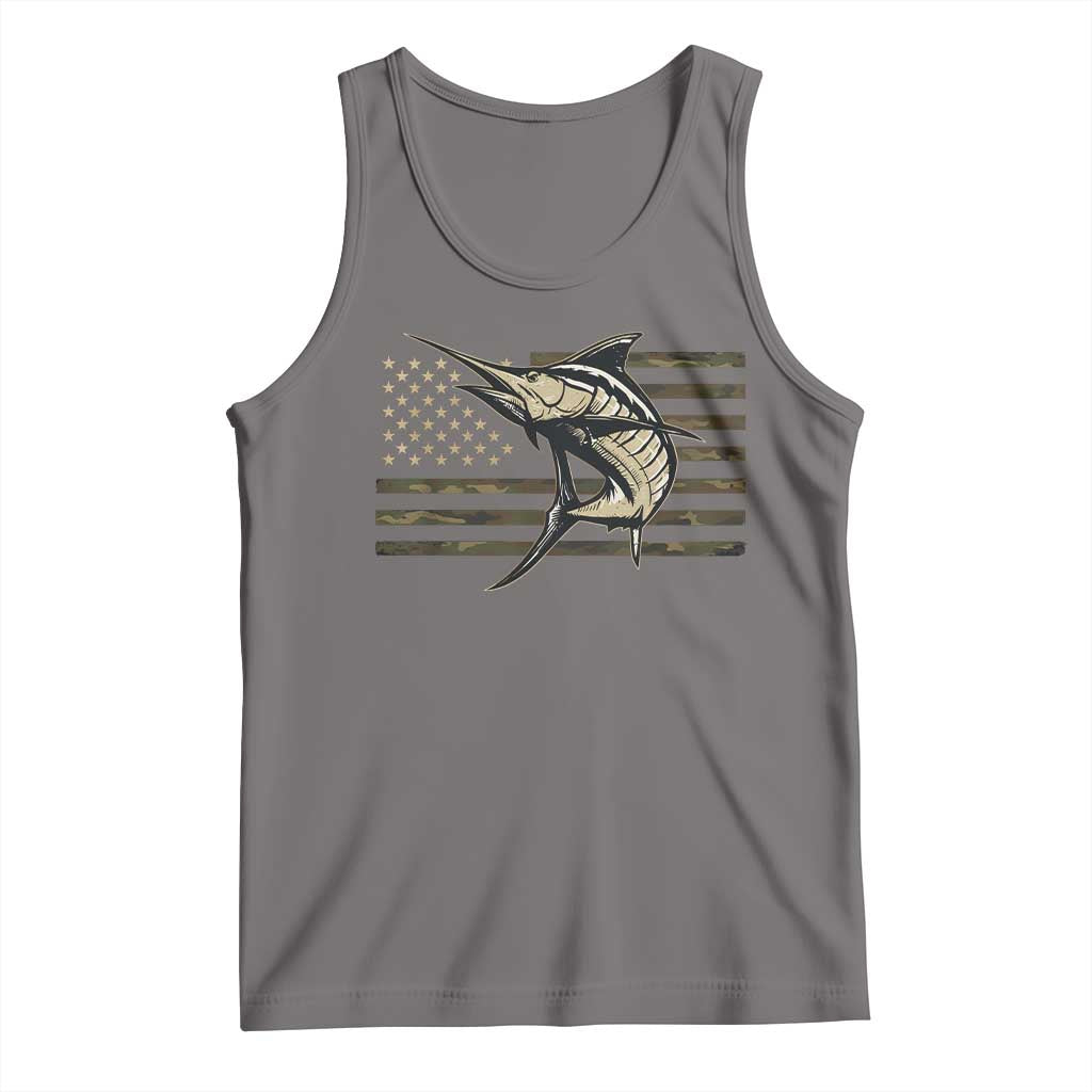 Fishing Camouflage US Flag Tank Top Swordfish Fish Fisherman Camo - Wonder Print Shop