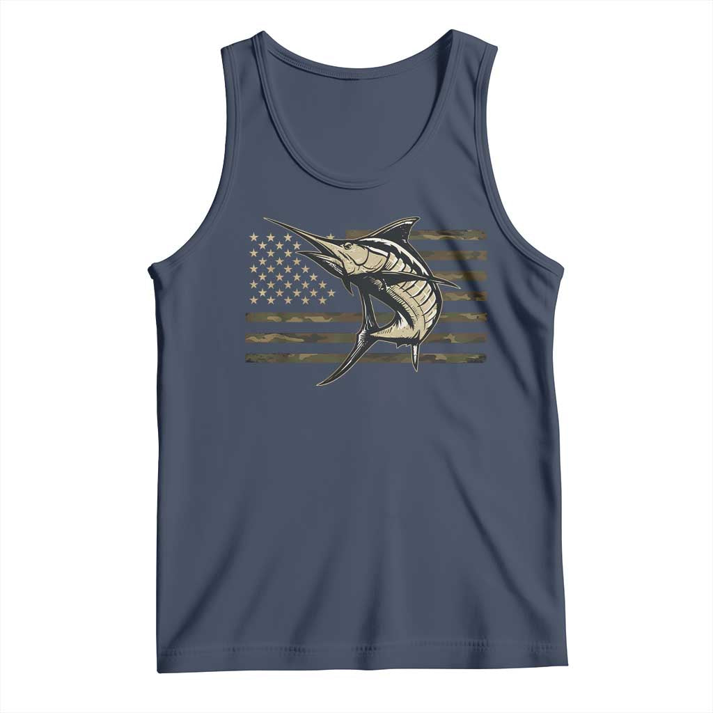 Fishing Camouflage US Flag Tank Top Swordfish Fish Fisherman Camo - Wonder Print Shop